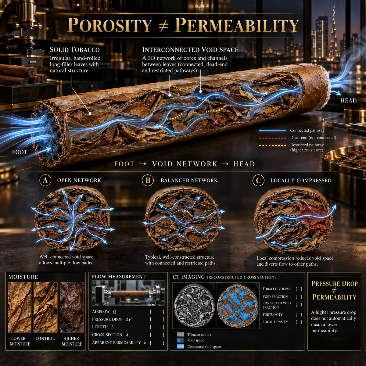 A Cigar Is Porous, But How Porous?