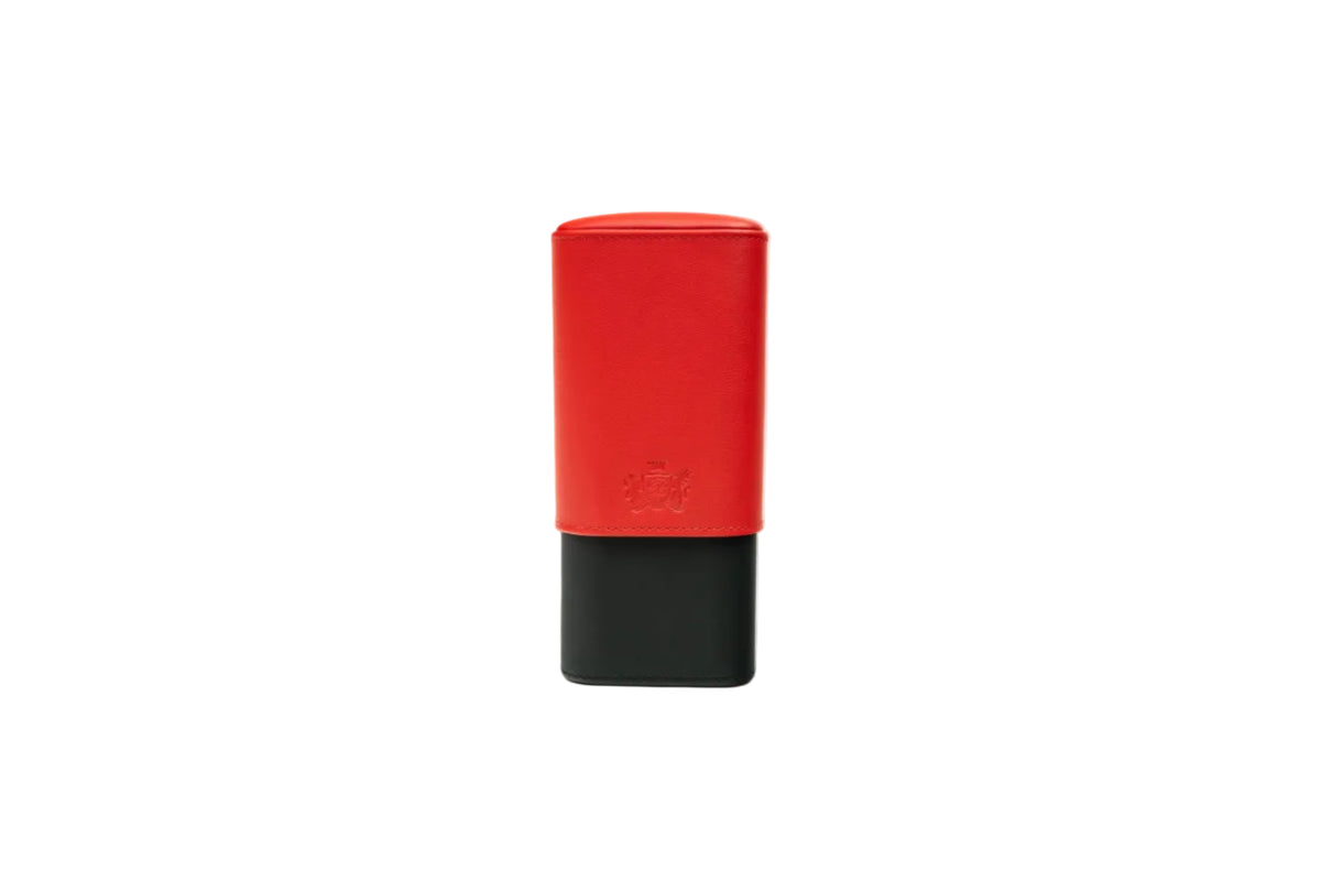 Brizard & Co – “Show Band” 3 Cigar Case – Racing Black Bottom & Red Top