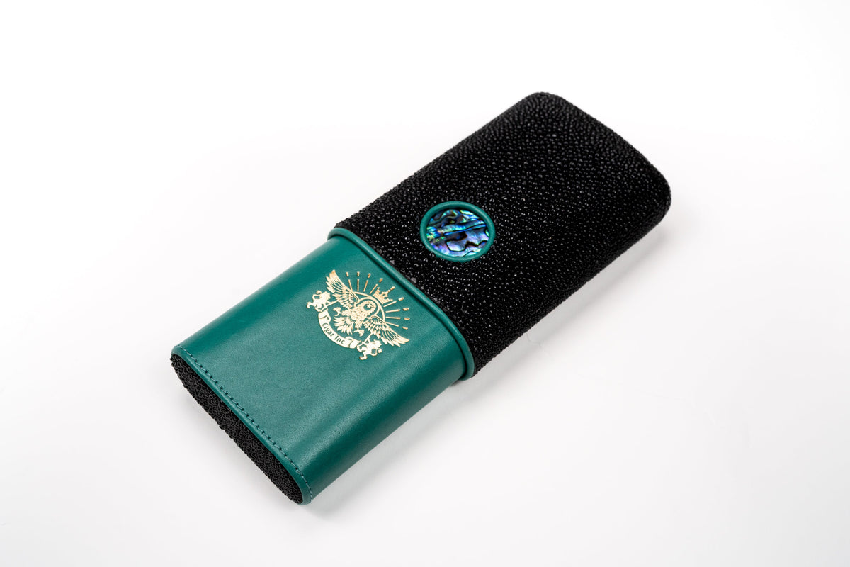 Brizard and Co -  Cigar Set - Abalone and Stingray Leather Collection (Limited Edition) with Cigar Inc. Logo