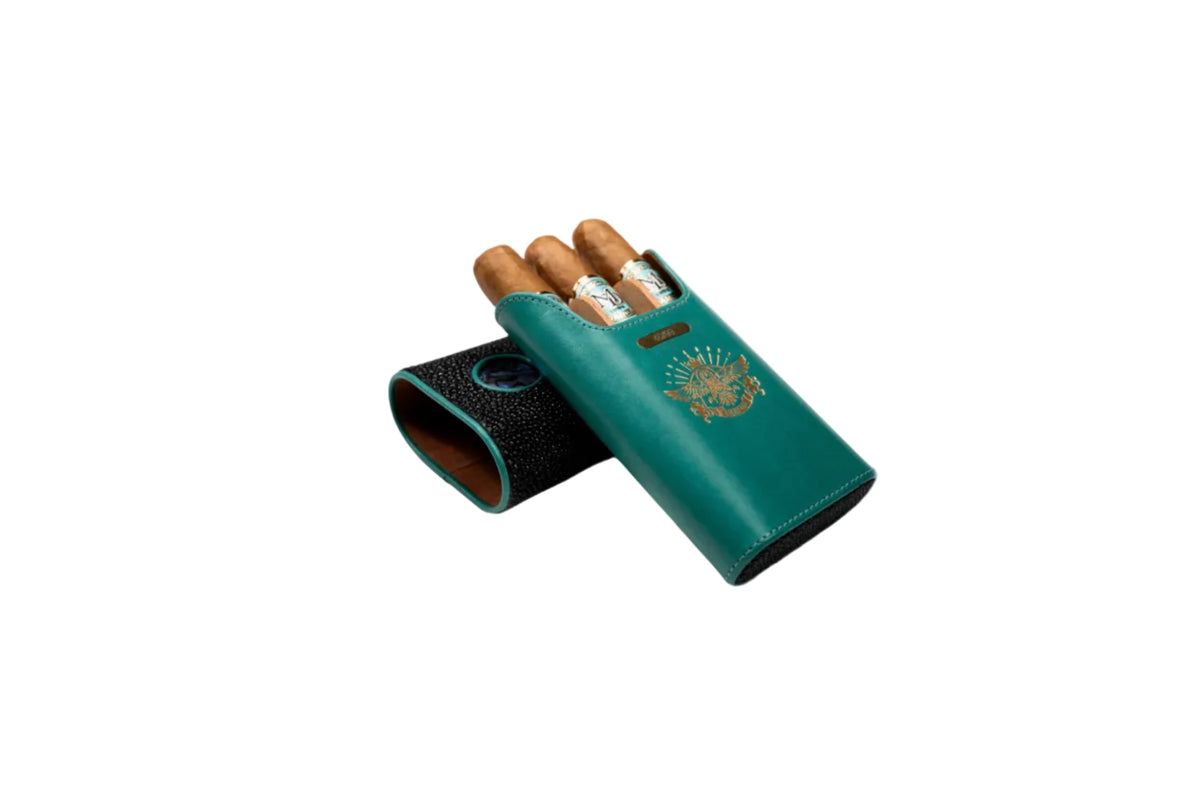 Brizard and Co -  Cigar Set - Abalone and Stingray Leather Collection (Limited Edition) with Cigar Inc. Logo