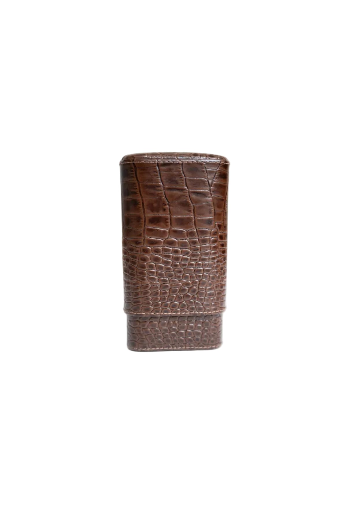Brizard and Co. - The "Show Band" 3 Cigar Case - Croco Tobacoo