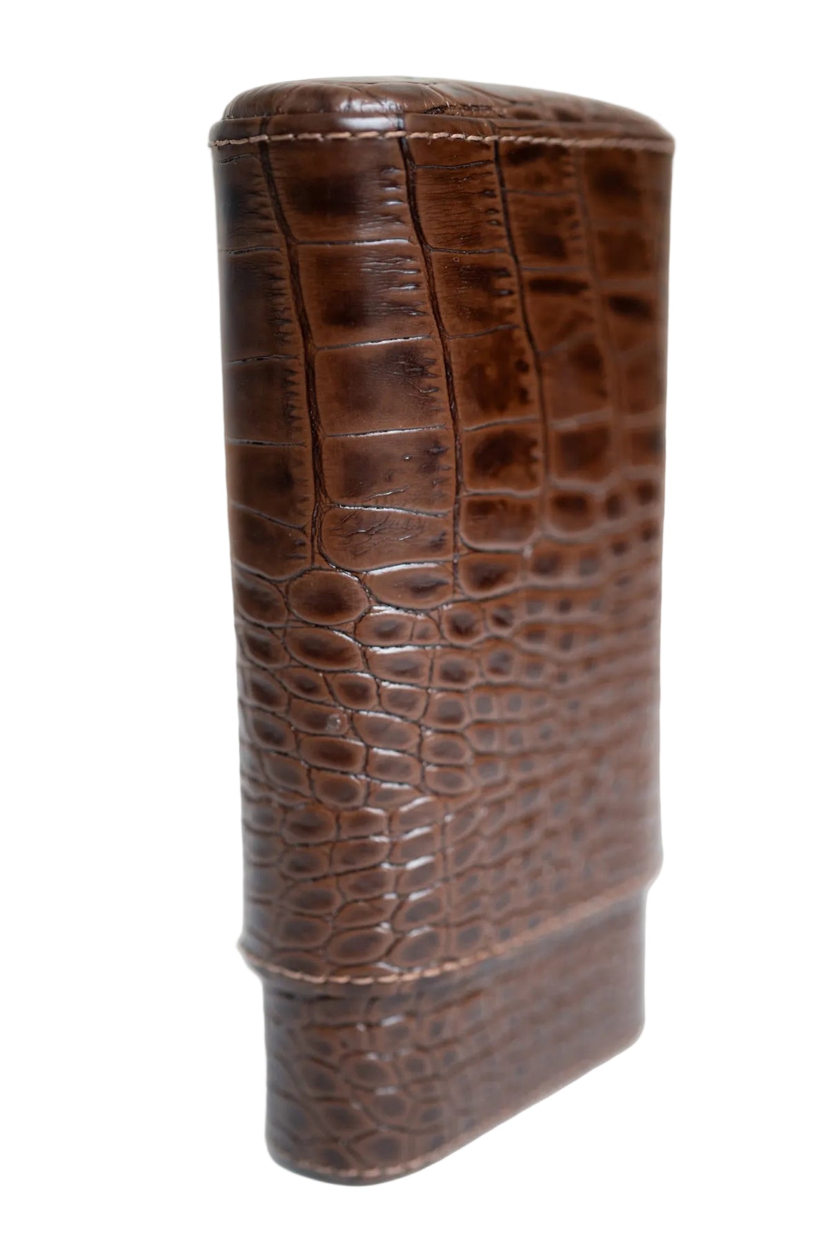 Brizard and Co. - The "Show Band" 3 Cigar Case - Croco Tobacoo
