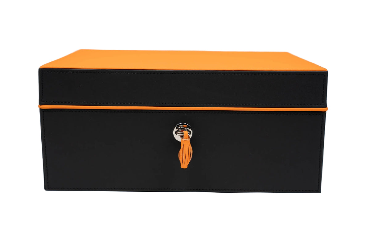 Brizard & Co – “Airflow” Cigar Humidor (30/40 Count) – Racing Black & Orange Collection