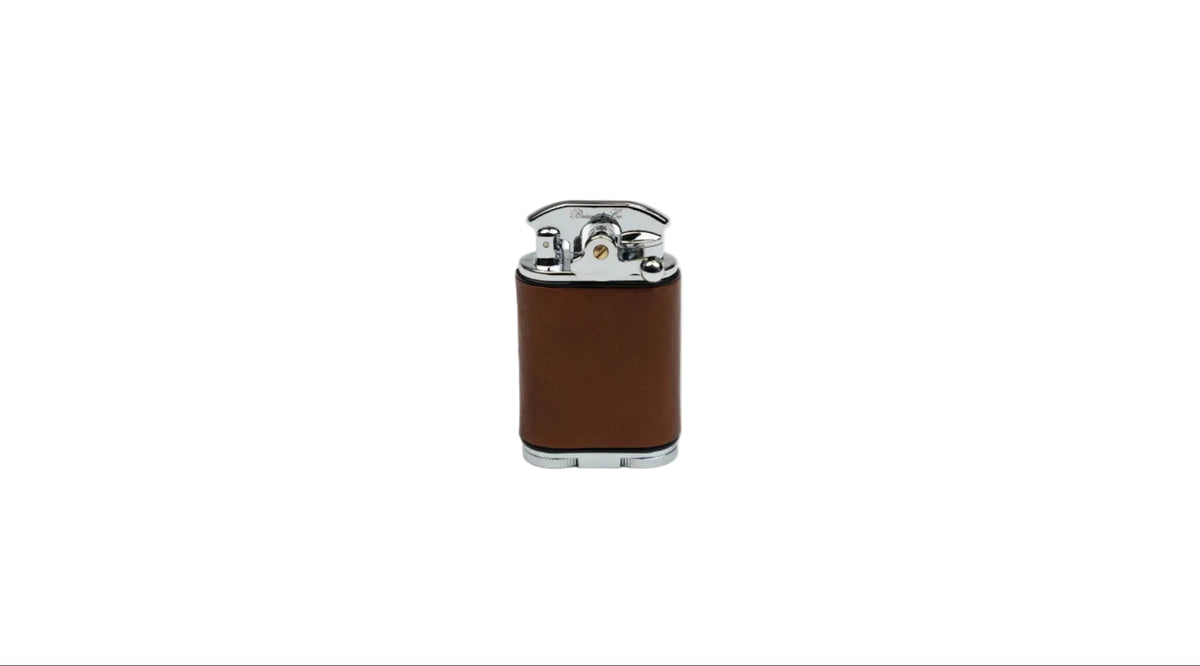 Brizard & Co – Gatsby Table Lighter - Whisky Calf Leather & Black