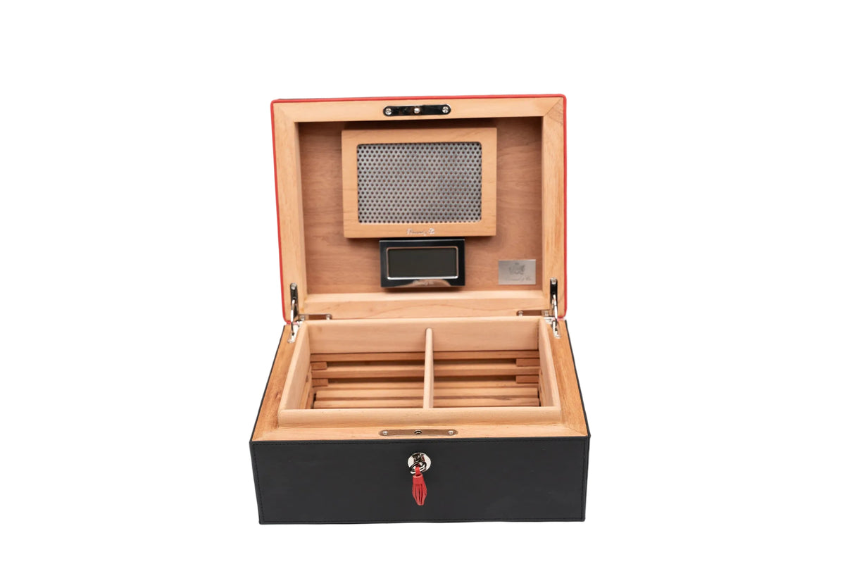 Brizard & Co – “Airflow” Cigar Humidor (30/40 Count) – Racing Black & Red Collection