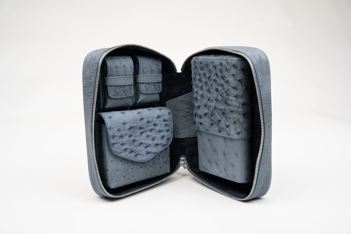Brizard and Co - Havana Traveler - Genuine Ostrich Bruciato Denim