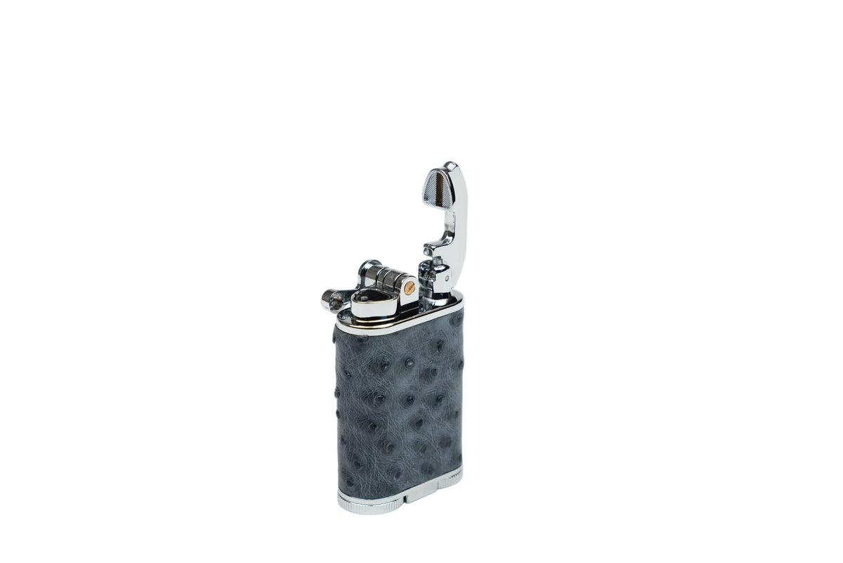 Brizard and Co - Gatsby Table Lighter - Genuine Ostrich Bruciato