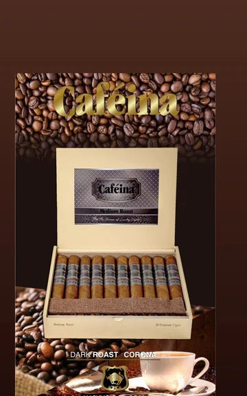 Lucky Cigar - INFUSED CIGARS: Caféina Medium Roast - 5.5" x 50 Corona