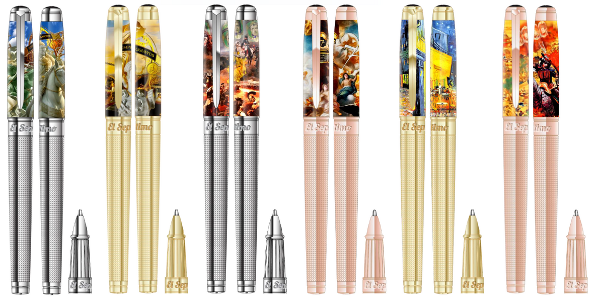 X ST Dupont Van Gogh Rollerball Pen in pink, gold, and silver