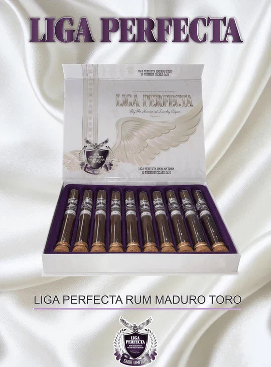 Lucky Cigar - Liga Perfecta Rum - 6" x 50 Maduro Toro In Glass Tubes