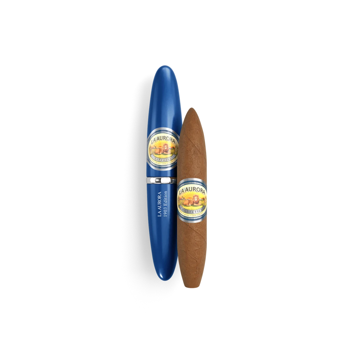 Two La Aurora Preferido Sapphire Tubo cigars