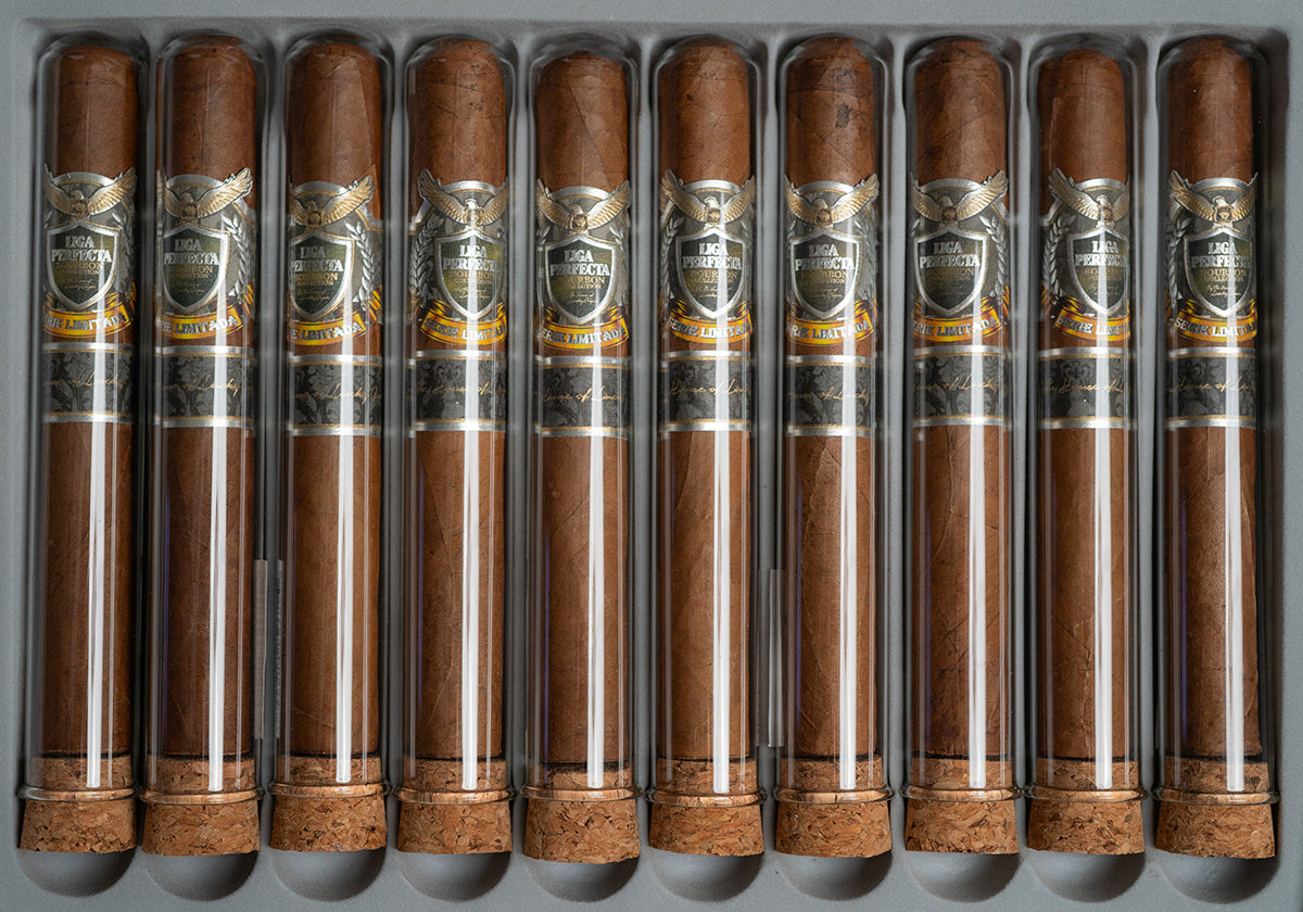 Lucky Cigar - Liga Perfecta Bourbon Kentucky Collection  -  7 1/2 x 50 Double Grande in Glass Tubes