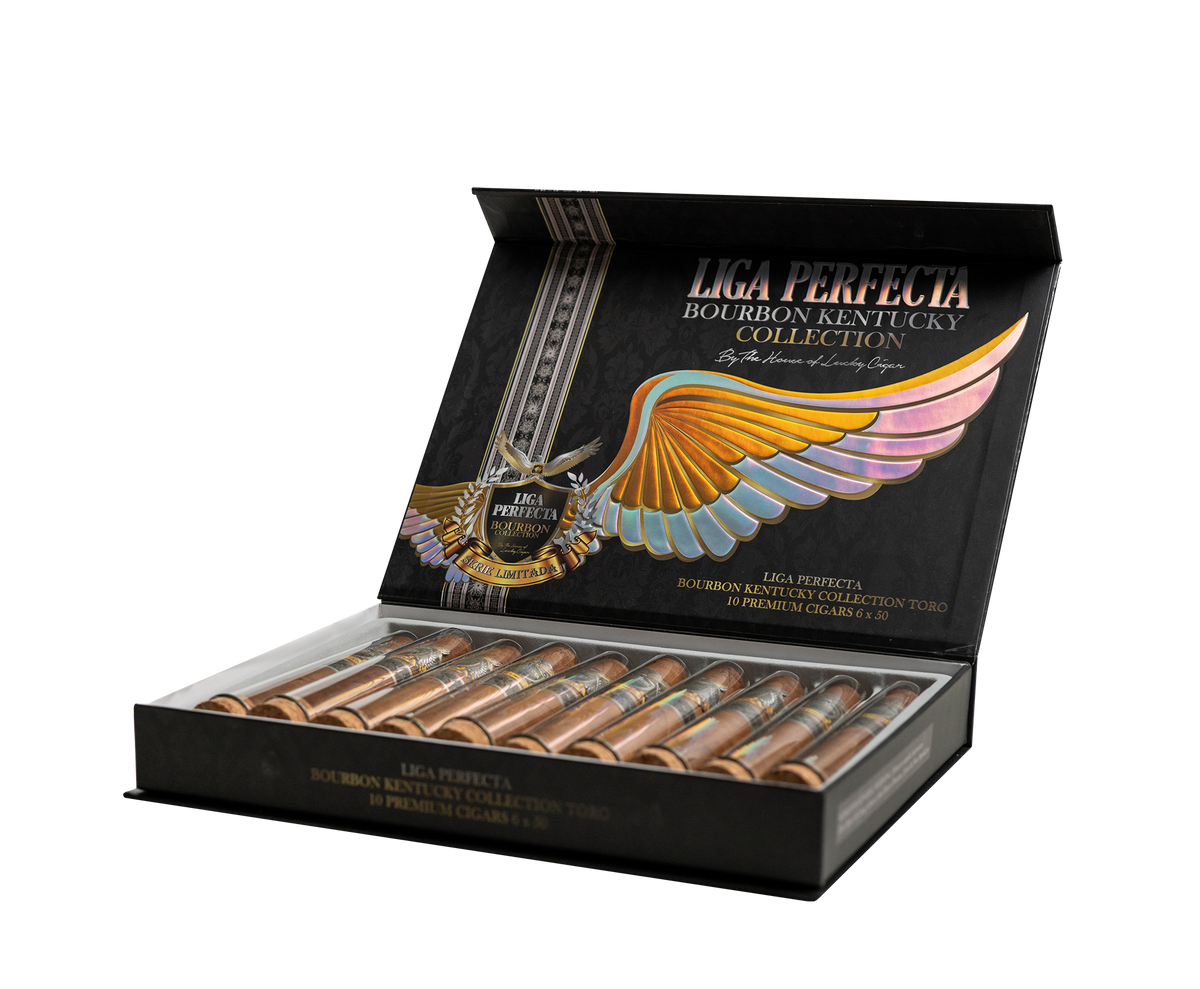 Lucky Cigar - Liga Perfecta Bourbon Kentucky Collection  -  7 1/2 x 50 Double Grande in Glass Tubes