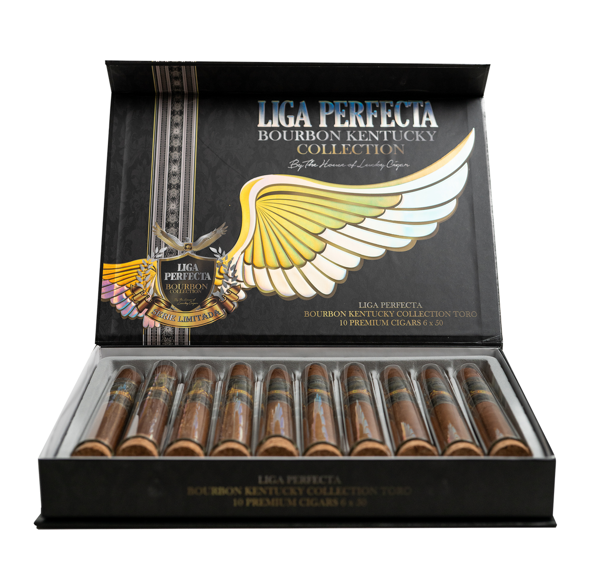 Lucky Cigar - Liga Perfecta Bourbon Kentucky Collection - 6" x 50 toro in Glass Tubes