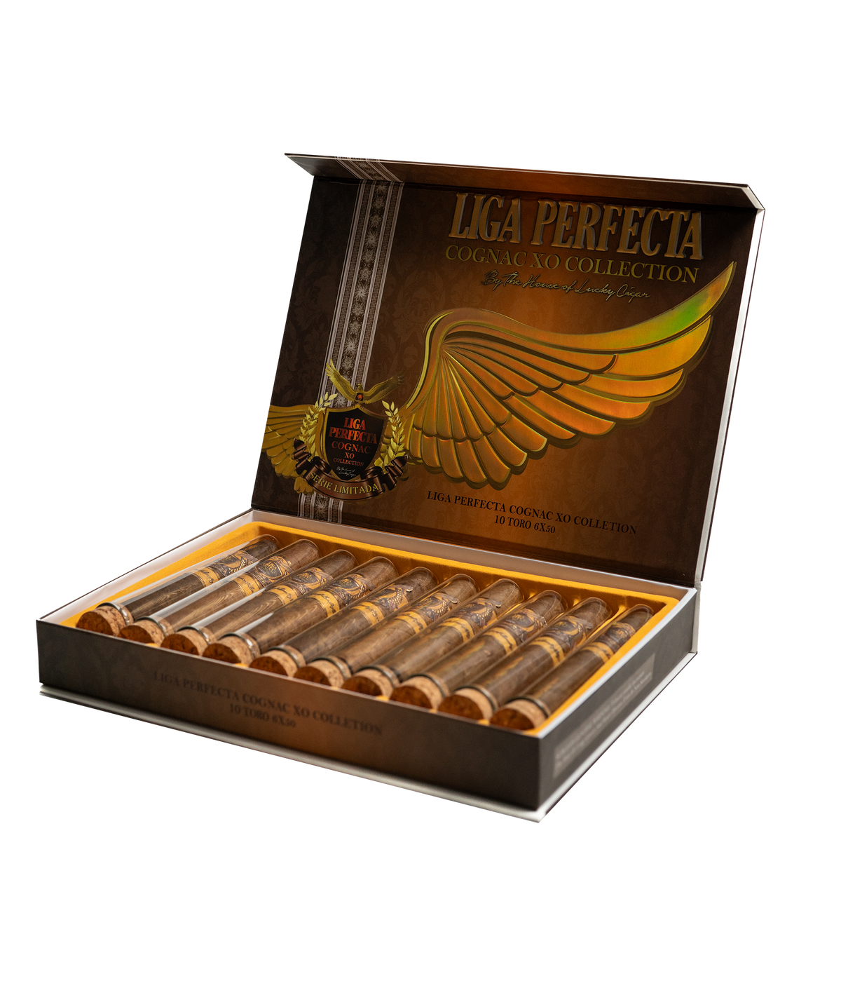 Lucky Cigar - Liga Perfecta Xo Cognac - 7.5" x 50 Double Grande in Glass Tubes