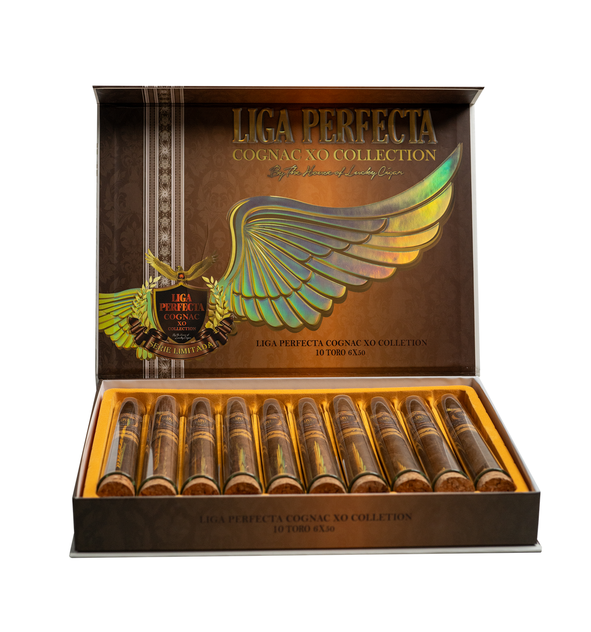 Lucky Cigar - Liga Perfecta Xo Cognac - 6" x 50 Toro in Glass Tubes