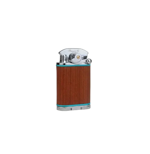 Brizard and Co – Gatsby Table Lighter – Positano "African Mahogany & Turquoise Pipping"