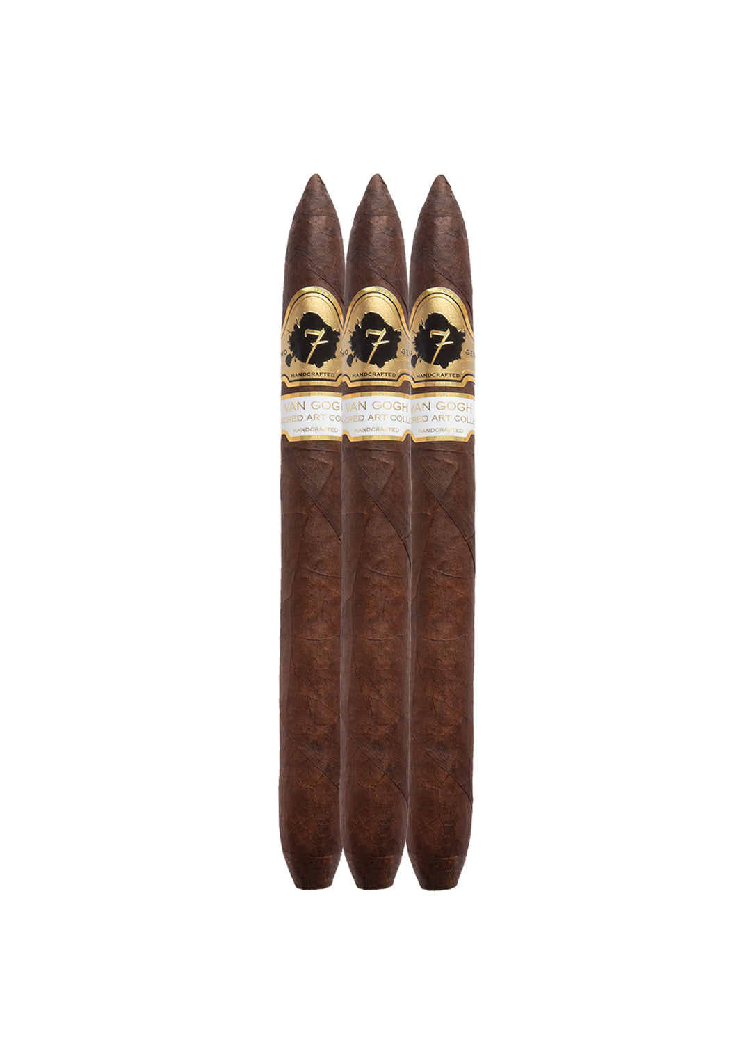 Three El Septimo Van Gogh cigars against a white background