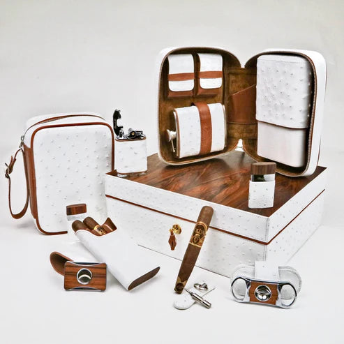 Brizard & Co – The “Elite Series 2” Cutter - White Ostrich Leather & Rosewood